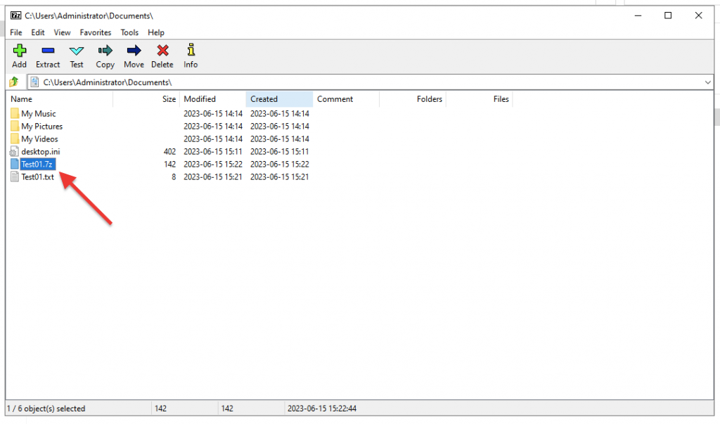 7-Zip interface