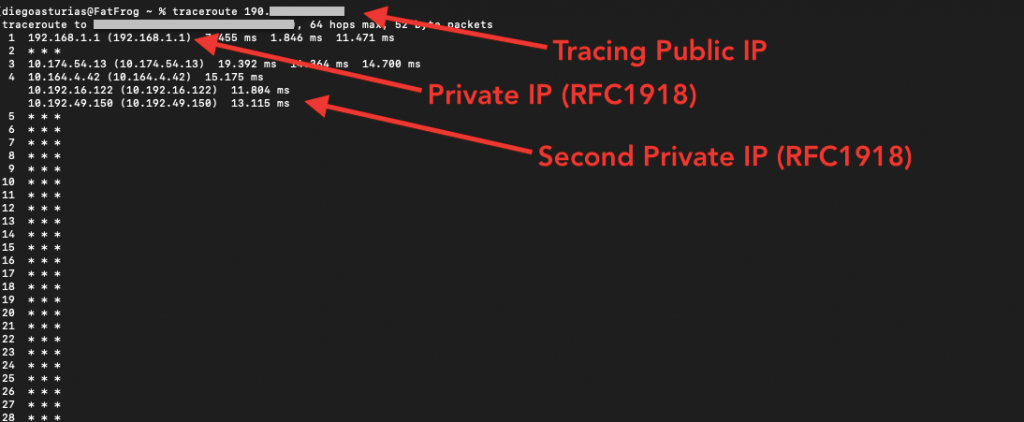 tracing route for CGNAT