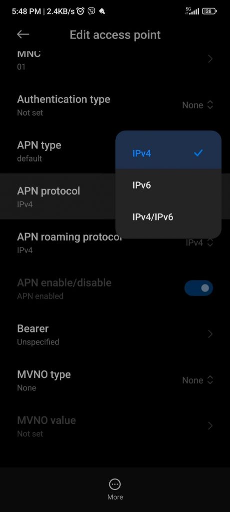 Menonaktifkan ipv6 di Android