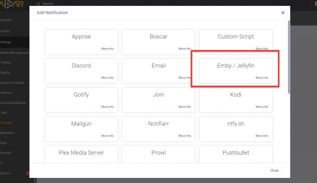 Radarr integration 