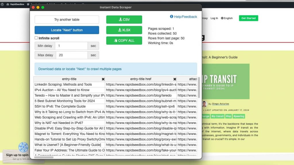 Instant Data Scraper