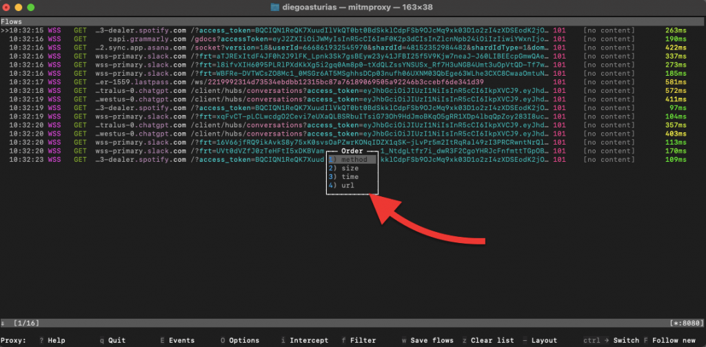 using mitmproxy