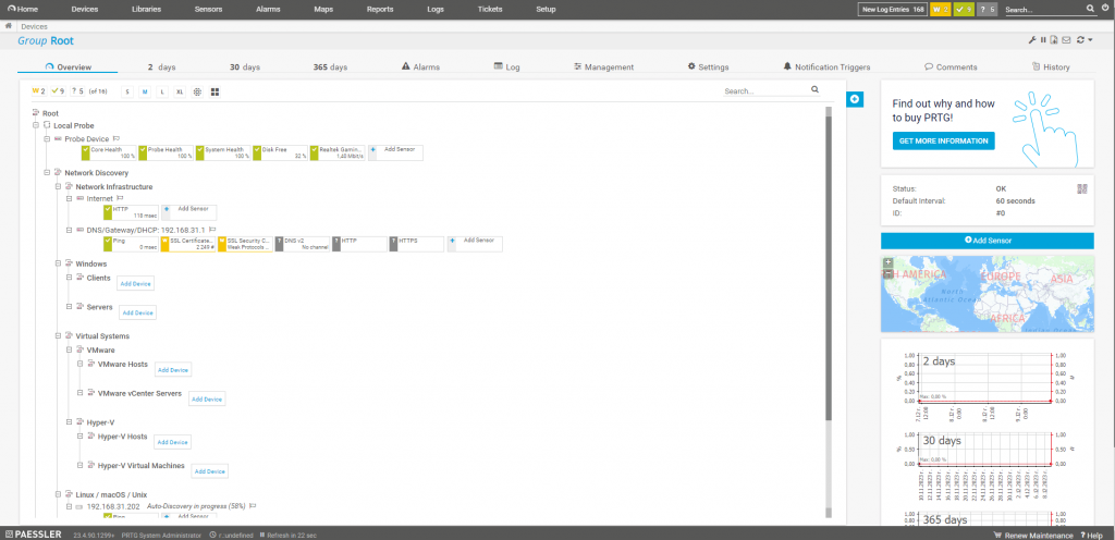 Paessler PRTG network monitor