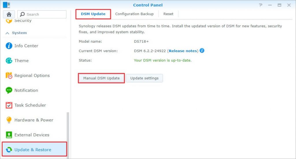 Plex on Synology - Update NAS