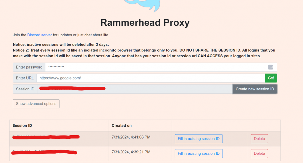 Using Rammerhead Browser