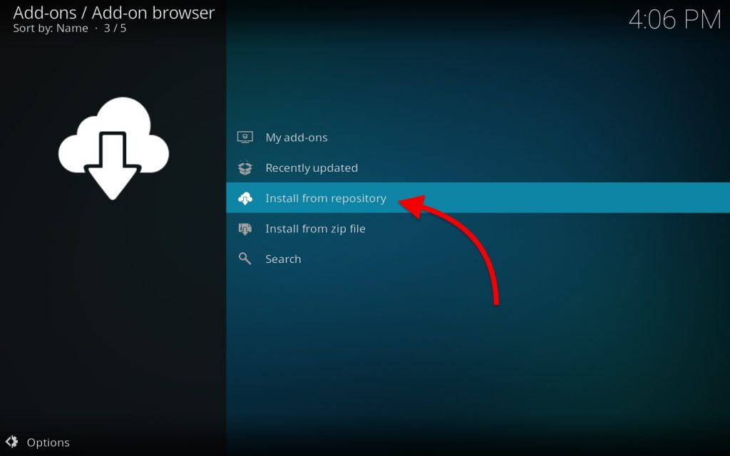 Installing addons on Kodi step 2