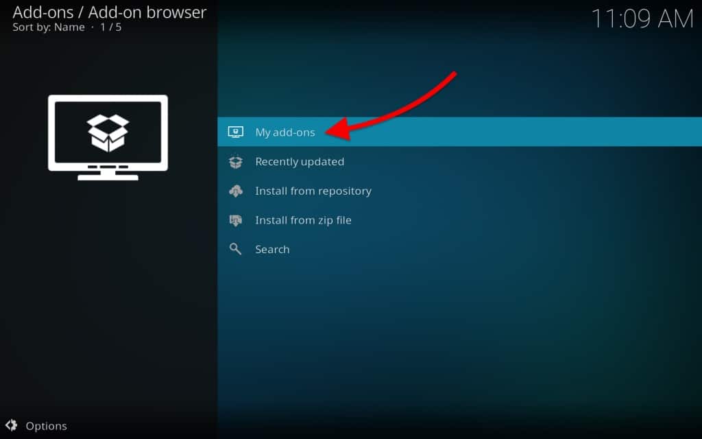 Uninstall Kodi addon