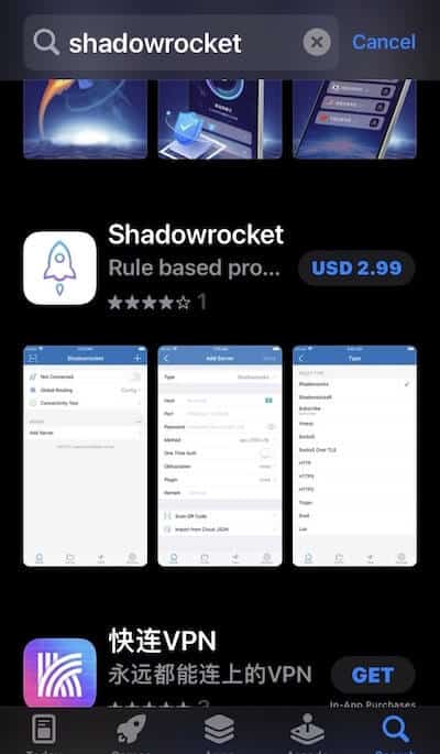 Shadowrocket için ödeme