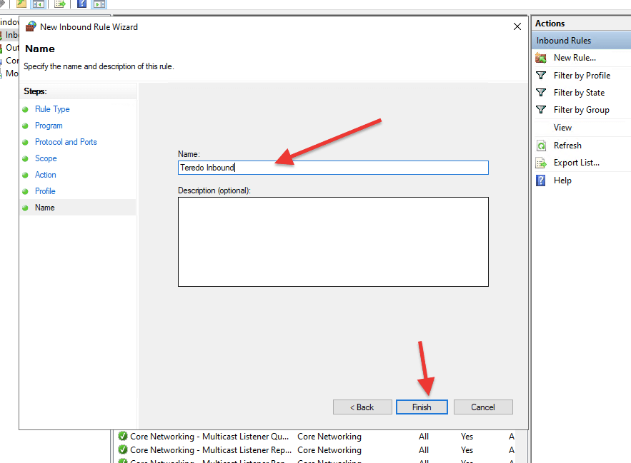 Inbound rules