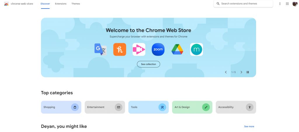 Chrome web store