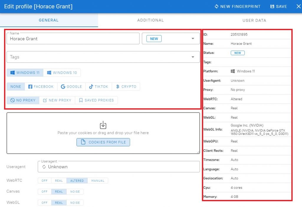 You can tweak each profile to fit your specific needs.