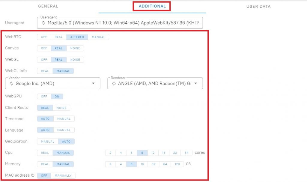 Dolphin Anty Fingerprint COnfiguration