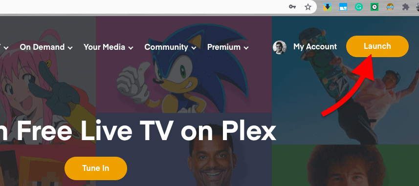 Launching Plex Media Server web app.