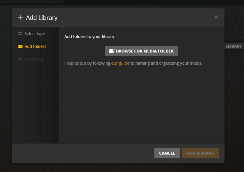 Managing a library in Plex Media Server.