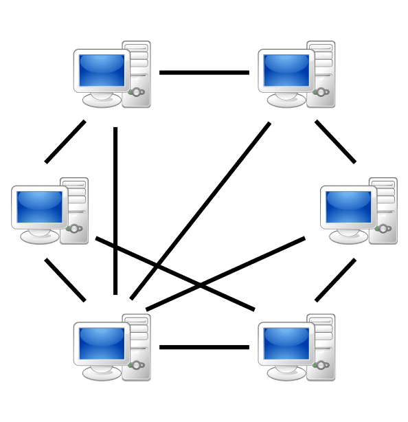 Peer-to-peer networking diagram