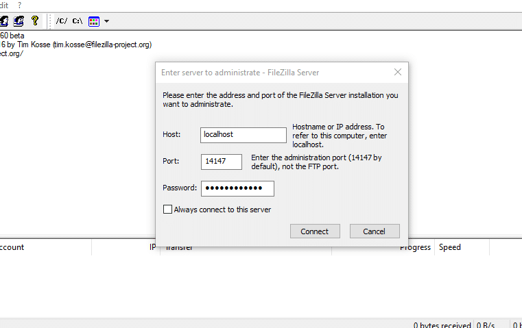 FileZilla FTP Server.