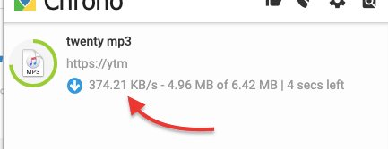 Download speeds in Chrome.