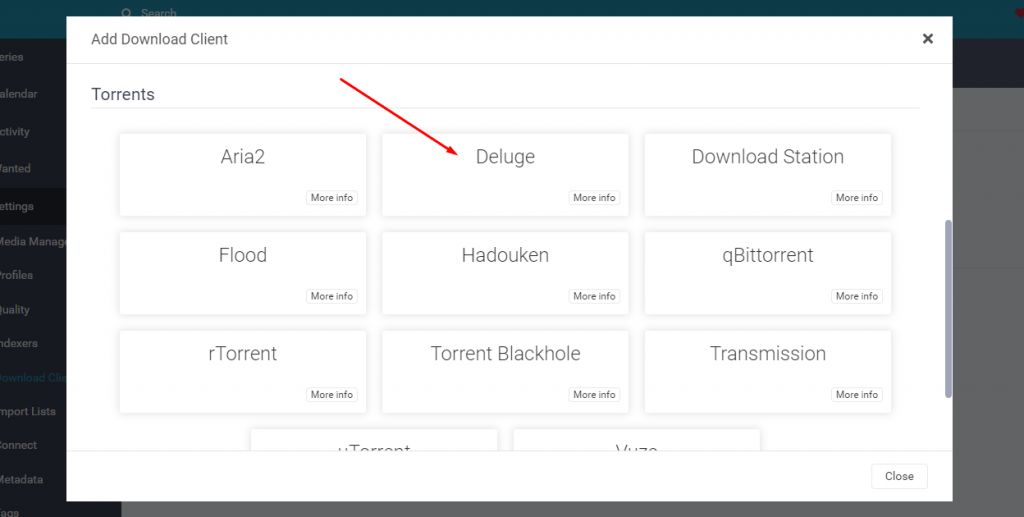 Setup Deluge with Sonarr