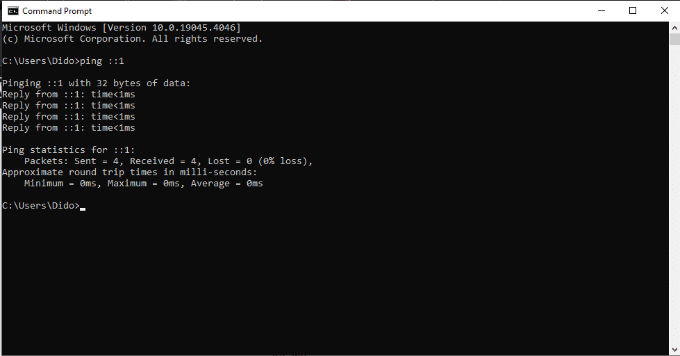 ipv6 loopack address