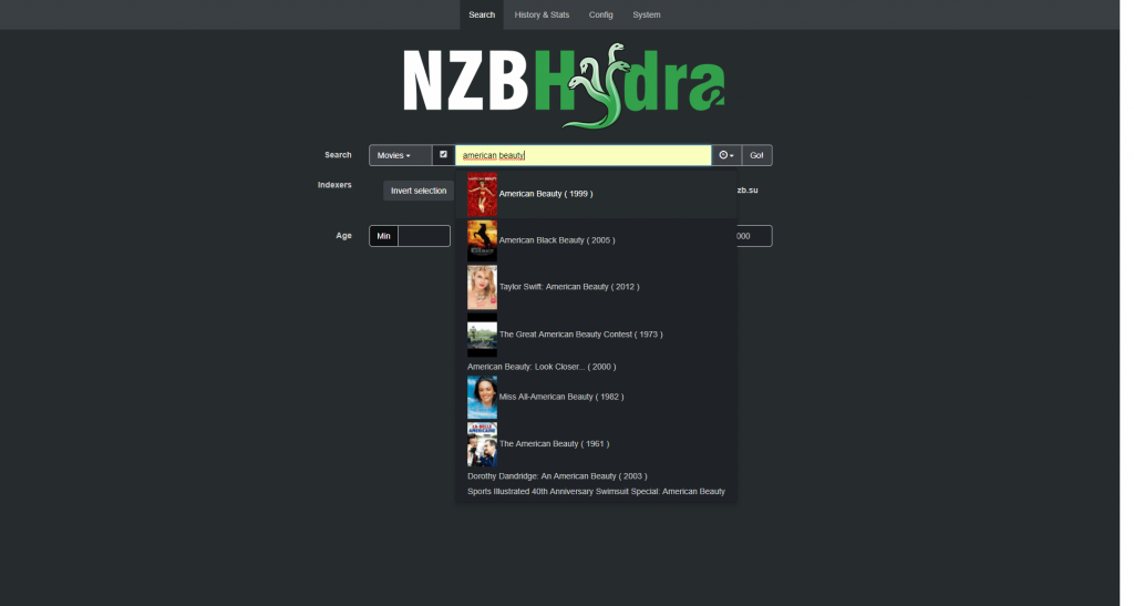 nzbhydra interface