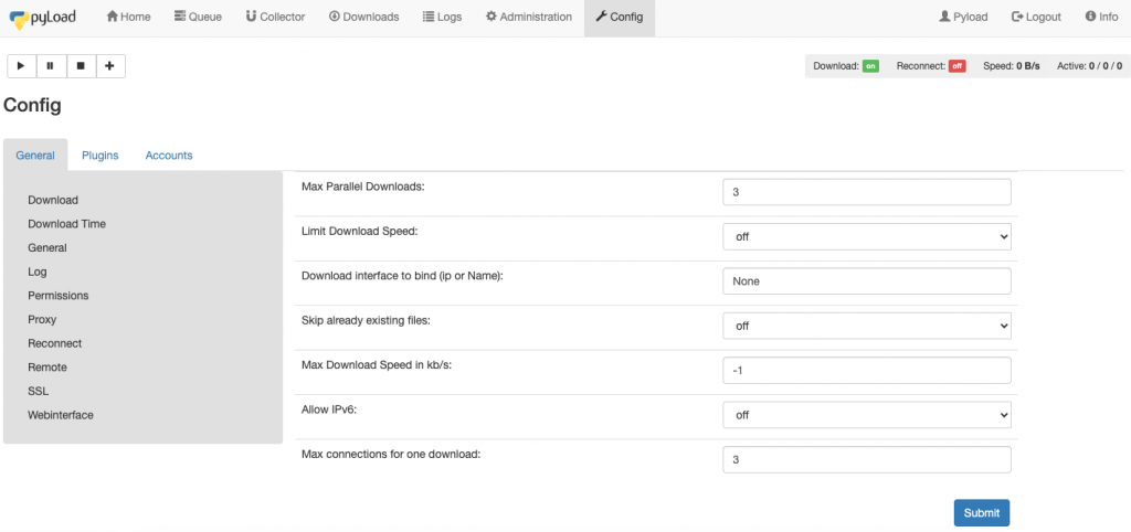 pyLoad's configuration