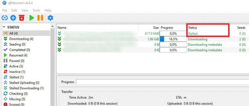 qbittorrent stalled