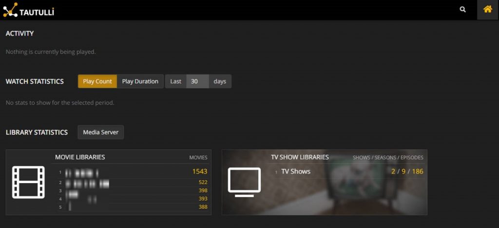 Tautulli dashboard