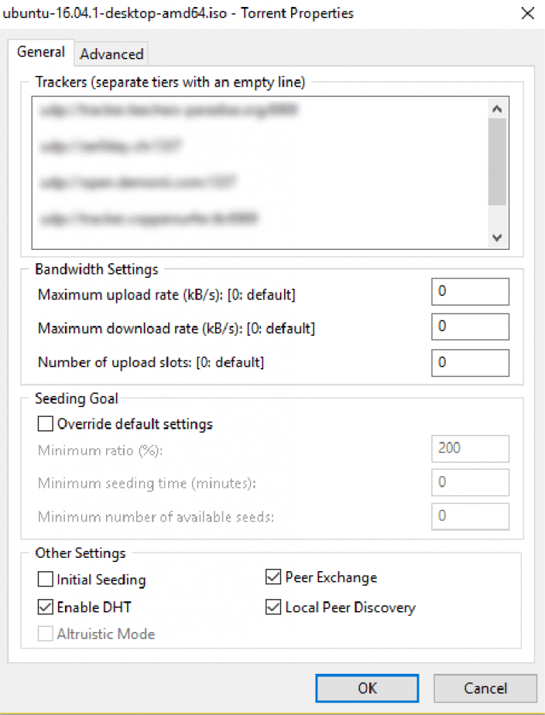 Torrent properties