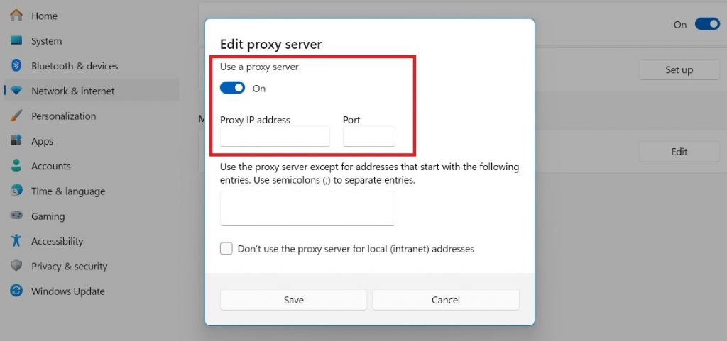 You can manually configure proxy settings in most operating systems, such as Windows.